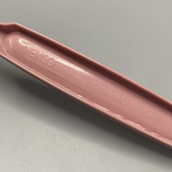 Vintage EKCO USA Pink Nylon Ladle Rose 1980s Utensil 11 in Double Spout - Picture 6 of 6